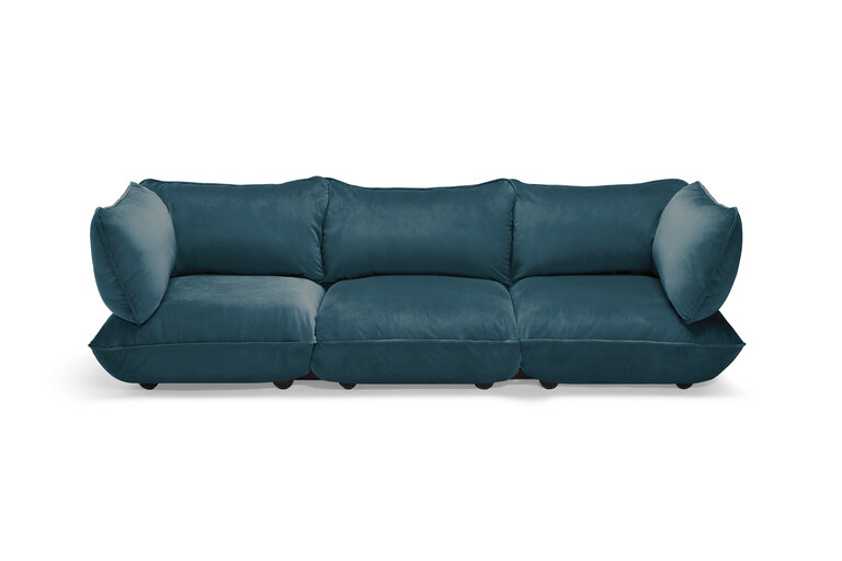 fatboy Sumo Sofa Grand Velvet Recycled Modulaire binnenbank blauw 301x108x90 cm