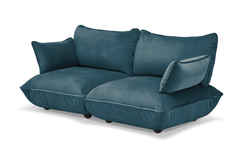 Fatboy Sumo Sofa Medium Velvet Recycled Modulaire Binnenbank Blauw 210.5x108x90 Cm