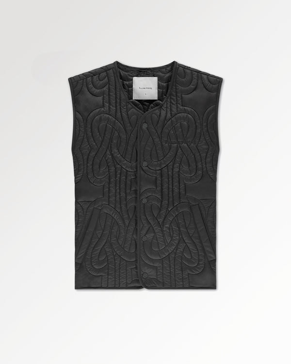 filling pieces Quilted Puffer Vest Black