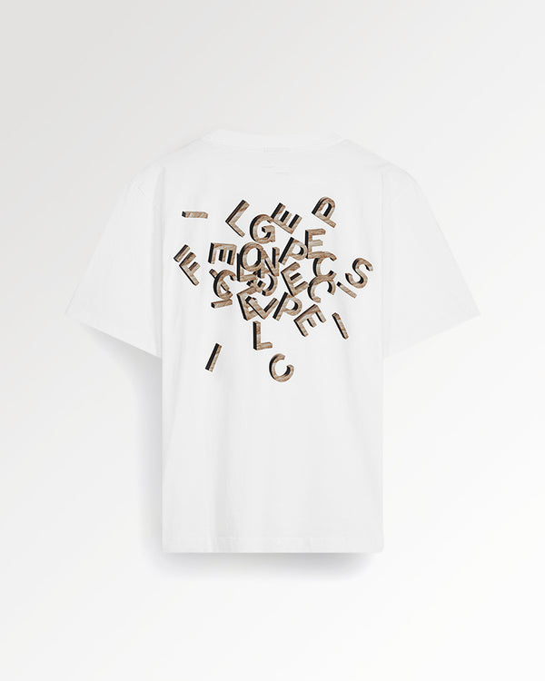 filling pieces T-shirt Alphabet Travertine White