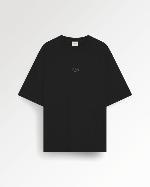 filling pieces T-shirt Boxy Embroidered Black