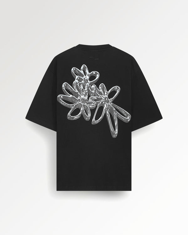 filling pieces T-shirt Chrome Flower Black