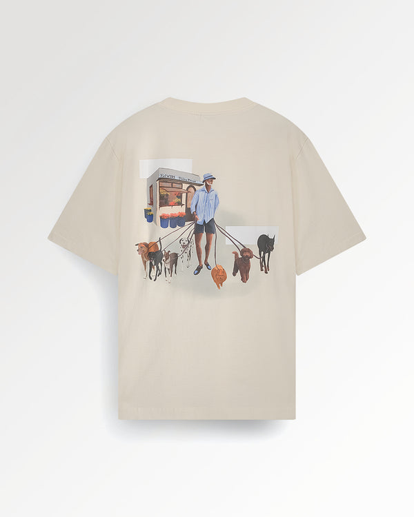 filling pieces T-shirt Dog Walker Antique White