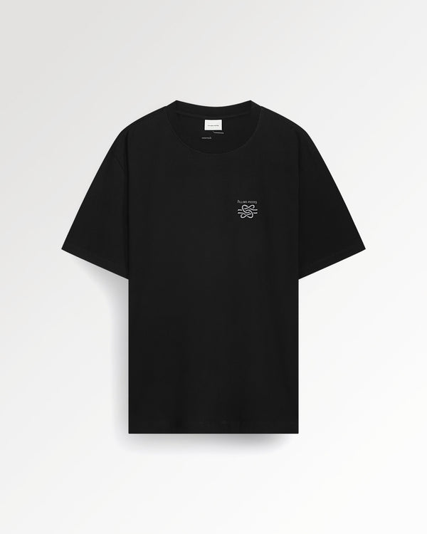 filling pieces T-shirt Embroidered Knot Black