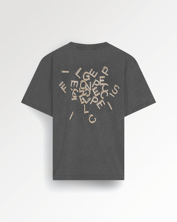 filling pieces T-shirt Alphabet Travertine Vintage Black