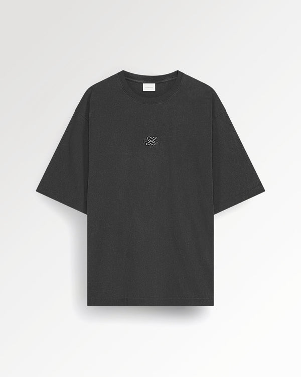 filling pieces T-shirt Boxy Embroidered Vintage Black