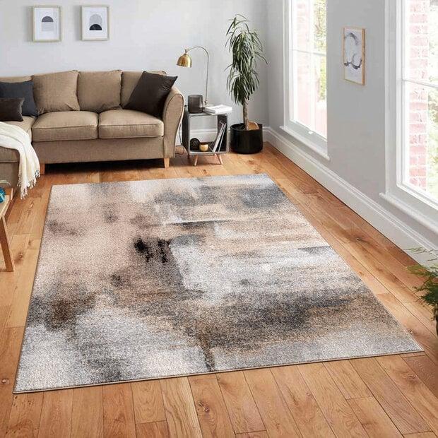flycarpets Abstract vloerkleed - Monira Beige/Taupe/Grijs