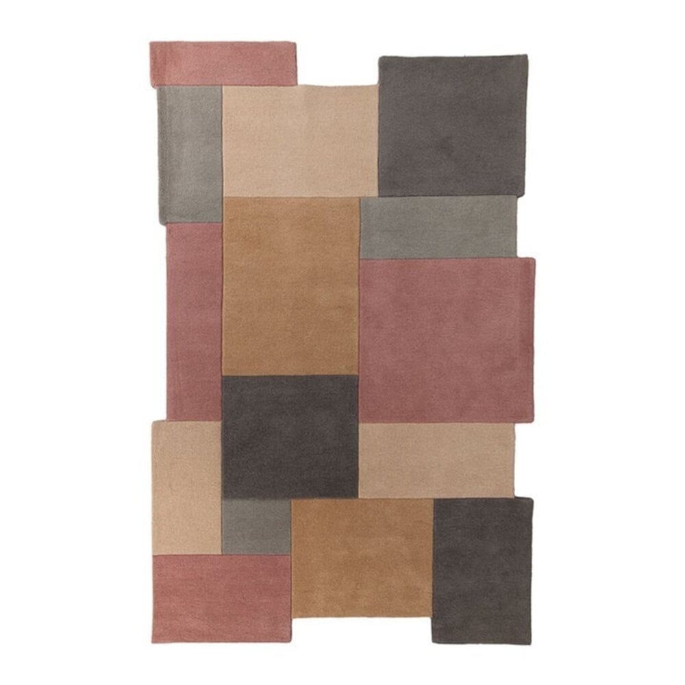 Flycarpets Abstract Vloerkleed - Stracto Collage - Organische Vorm Modern - Roze / Beige