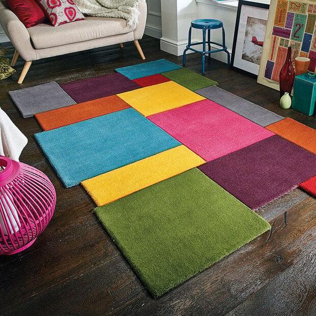 flycarpets Abstract vloerkleed - Stracto Collage - Organische Vorm Modern - Multi