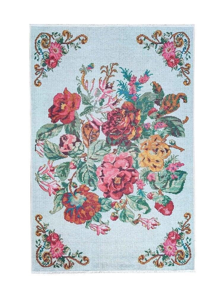 Flycarpets Adrasos Vintage Gebloemd Kelim Multi Wasbaar & Waterdicht