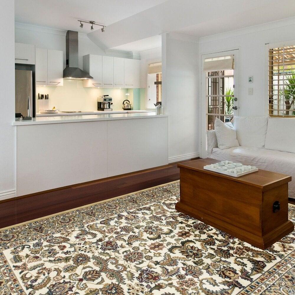 Flycarpets Ahlat Klassiek Crème Vloerkleed - Oosters Motief