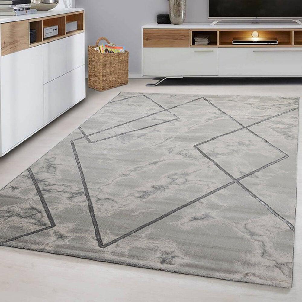 Flycarpets Alba Modern Grijs Vloerkleed - Marmer Design