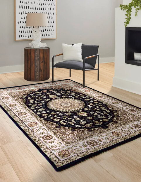 flycarpets Alcon Klassiek Donkerblauw vloerkleed - Oosters