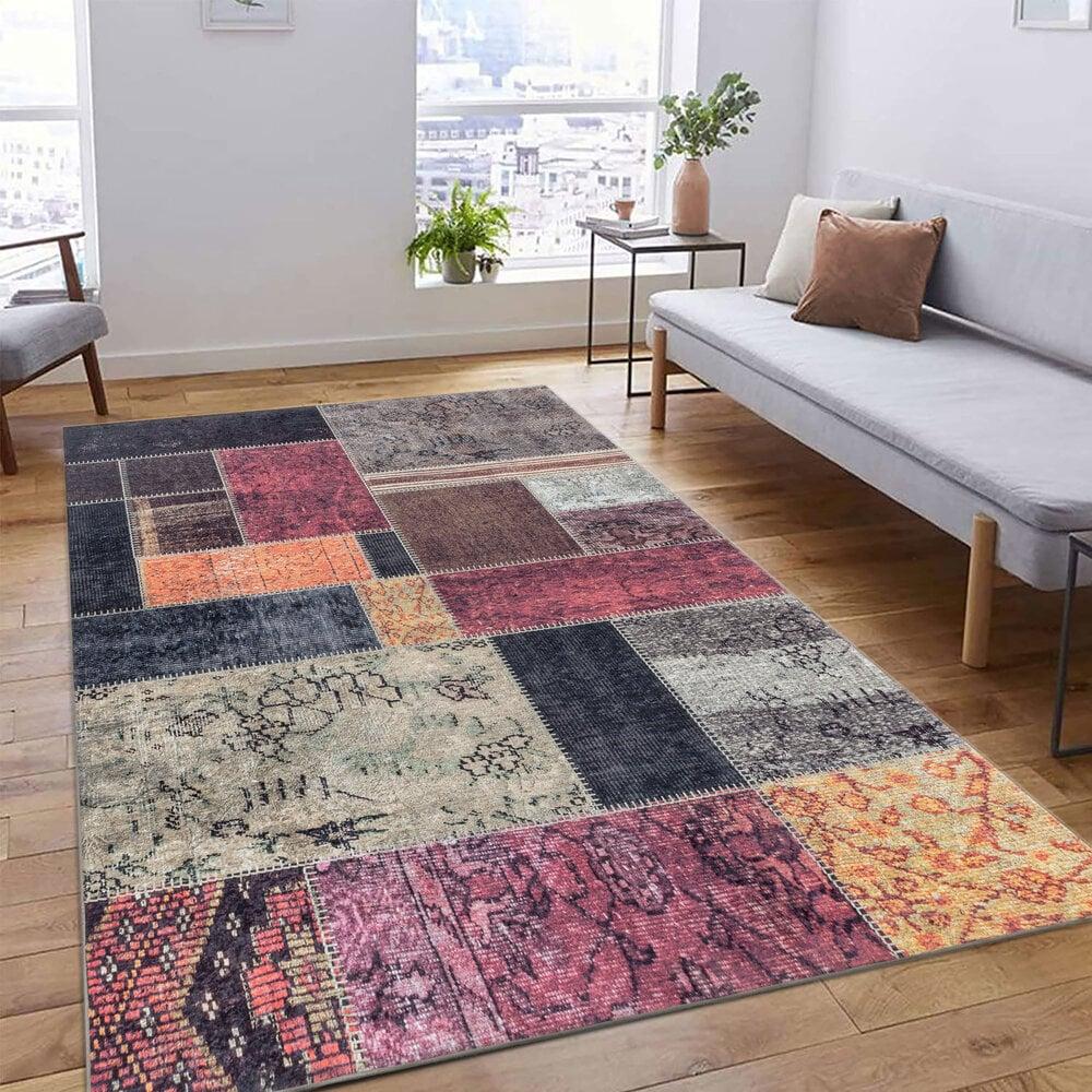 Flycarpets Amira Patchwork Design Multi Vloerkleed - Wasbaar