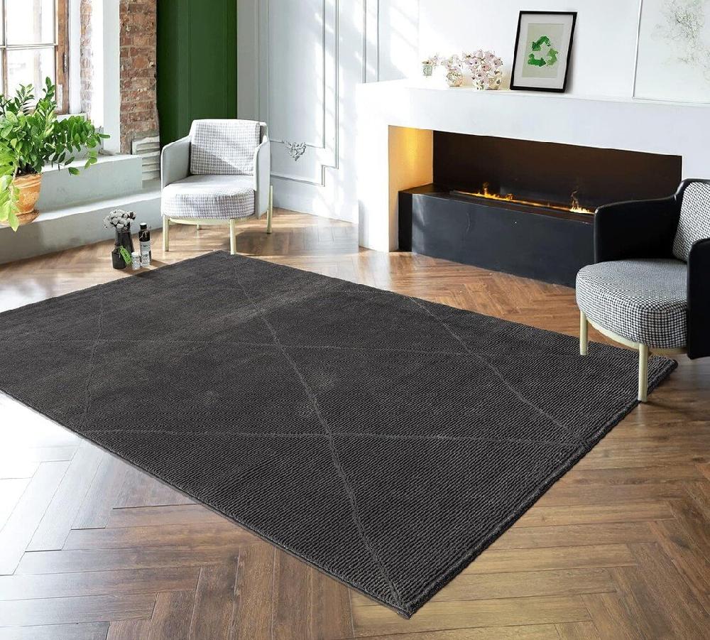 Flycarpets Aurelia Modern Antraciet / Grijs Vloerkleed - Geruit