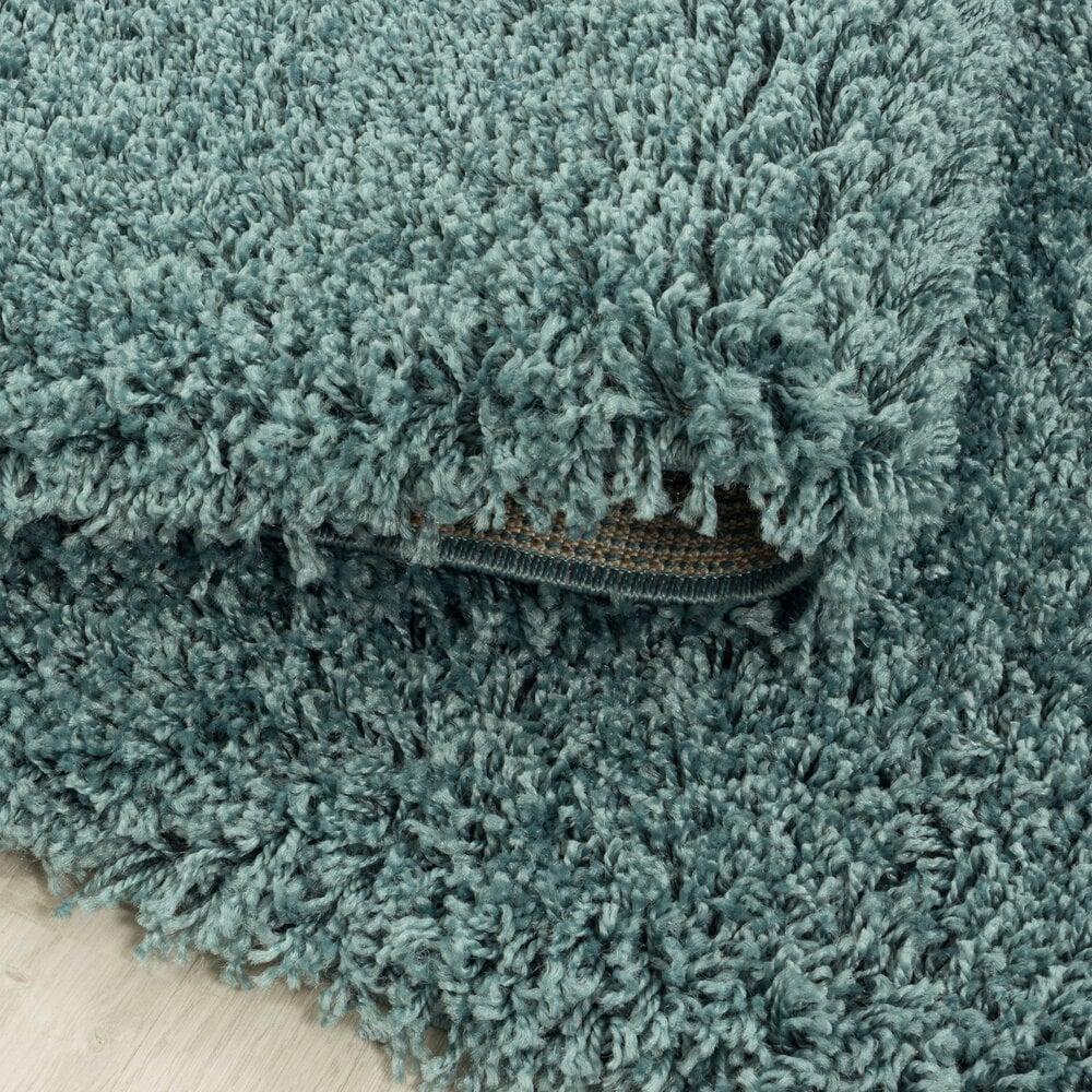 Flycarpets Azure Hoogpolig Aqua Blauw Vloerkleed - Effen