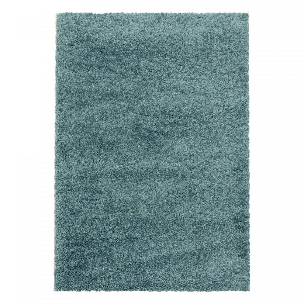 Flycarpets Azure Hoogpolig Aqua Blauw Vloerkleed - Effen