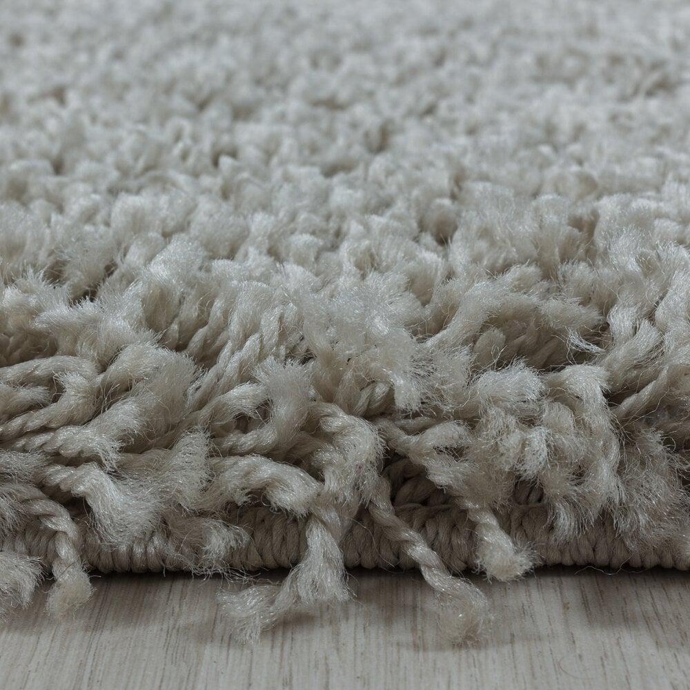 Flycarpets Azure Hoogpolig Effen Nature Vloerkleed - Rond