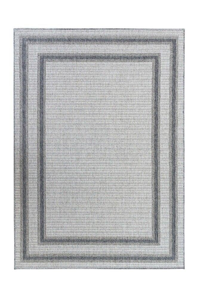 Flycarpets Belize Indoor & Outdoor Crème / Grijs Vloerkleed - Kader