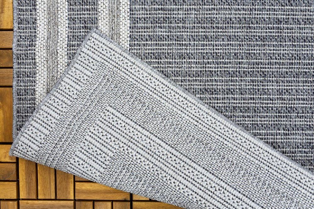 Flycarpets Belize Indoor & Outdoor Grijs Vloerkleed - Kader