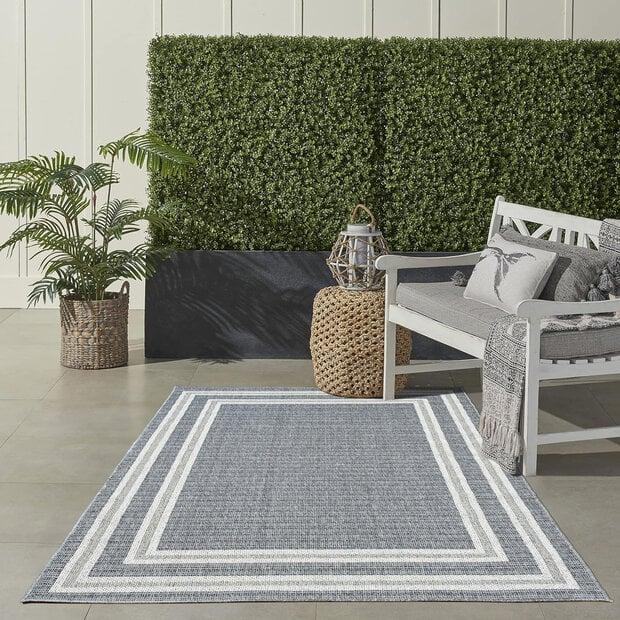 flycarpets Belize Indoor & Outdoor Grijs vloerkleed - Kader