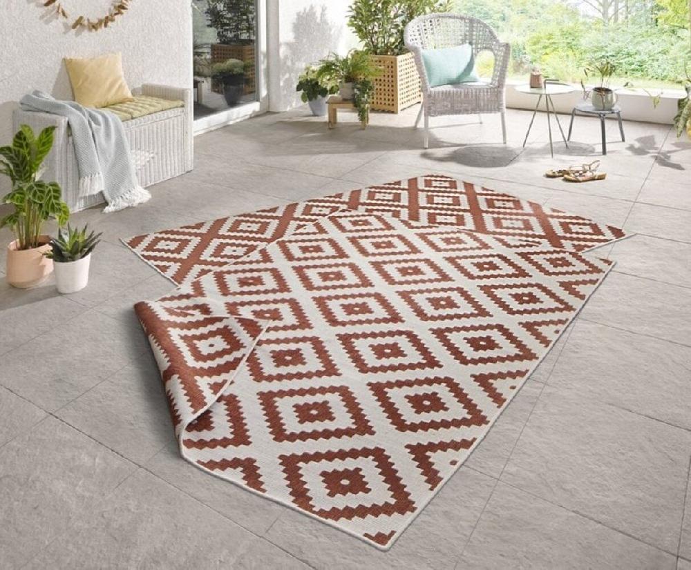 Flycarpets Binnen & Buiten Omkeerbaar Vloerkleed - Malta Terra/Crème