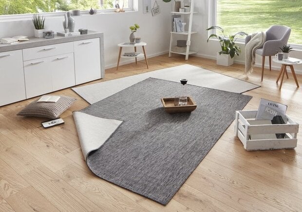 flycarpets Binnen & Buiten Omkeerbaar vloerkleed - Miami Grijs