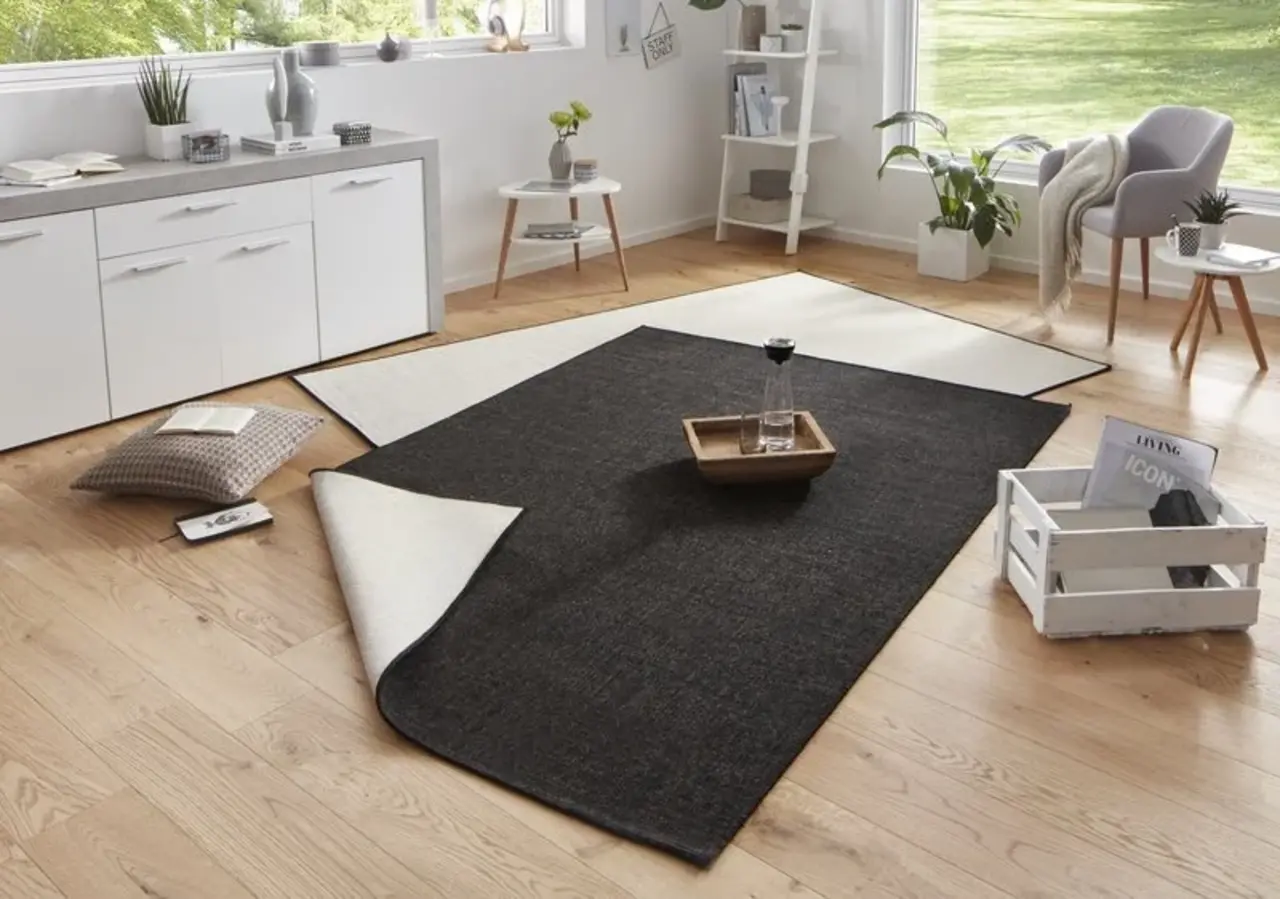 Flycarpets Binnen & Buiten Omkeerbaar Vloerkleed - Miami Zwart