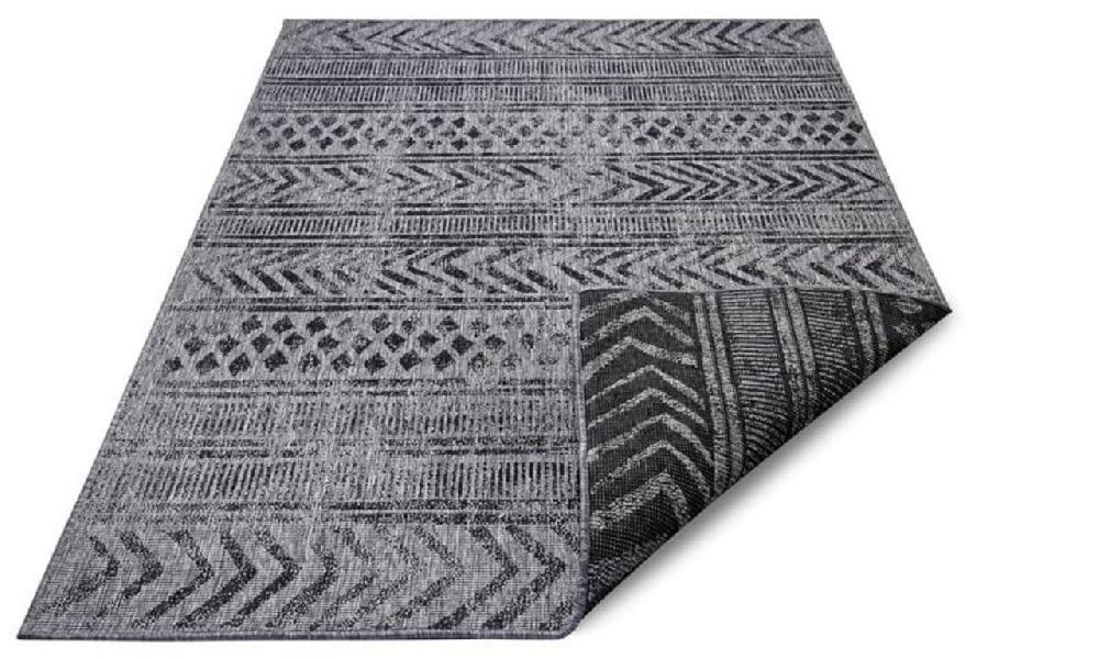 Flycarpets Binnen & Buitenkleed Omkeerbaar - Biri Grijs/Antraciet