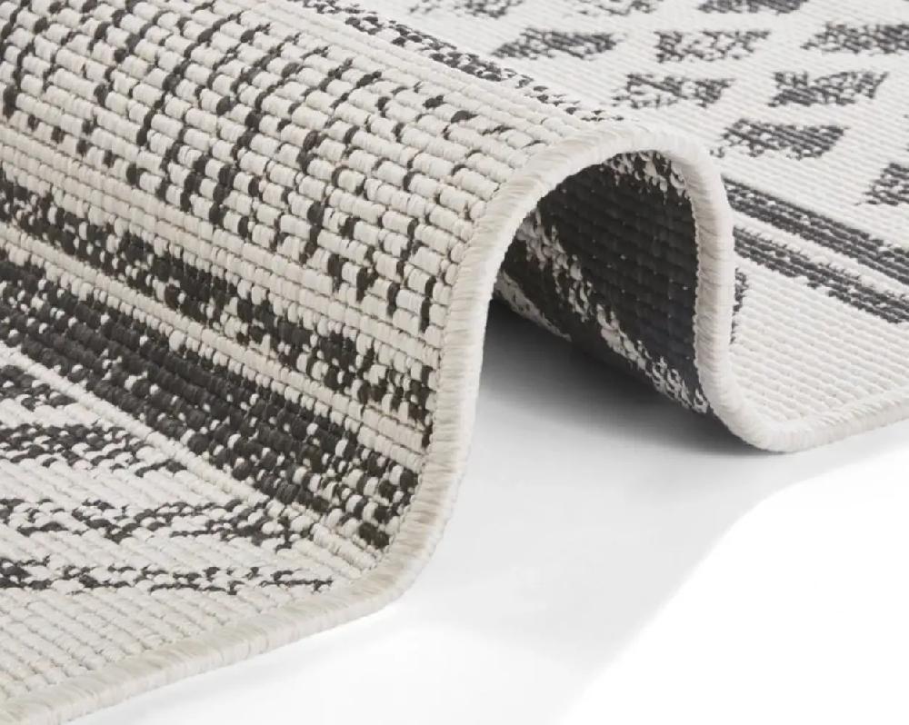 Flycarpets Binnen & Buitenkleed Omkeerbaar - Biri Zwart/Crème