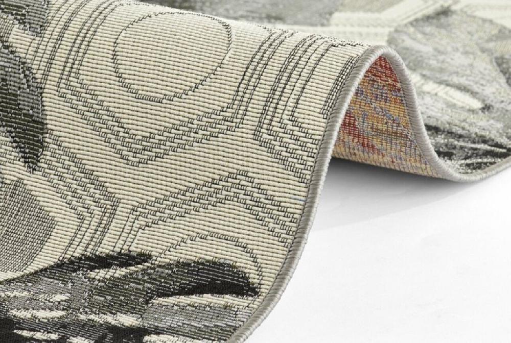 Flycarpets Binnen- En Buitenkleed - Flair Leaves Grijs/Geel