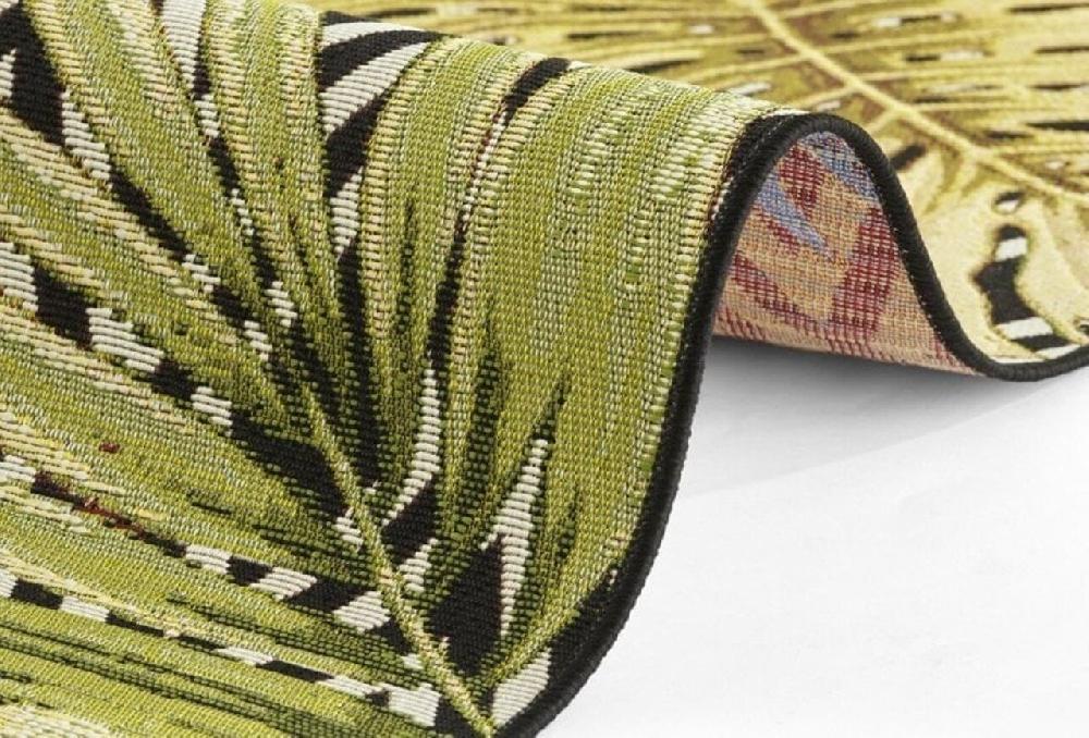 Flycarpets Binnen- En Buitenkleed - Flair Leaves Groen/Zwart