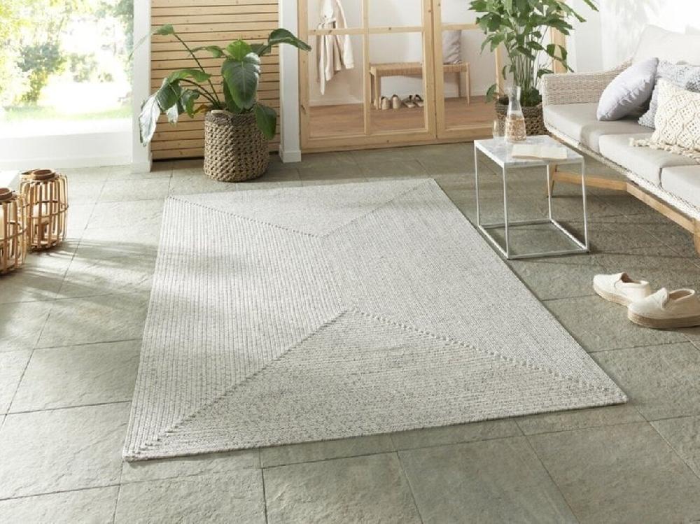 Flycarpets Binnen- En Buitenkleed - Trenzado Wit/Grijs