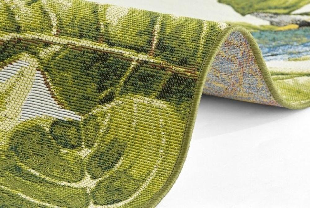 Flycarpets Binnen- En Buitenkleed - Tropical Flamingo & Leaves Meerkleurig