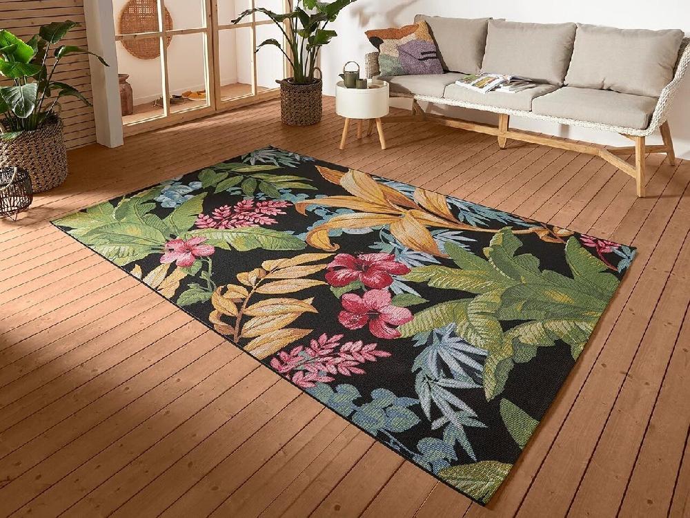 Flycarpets Binnen- En Buitenkleed - Tropical Flowers & Leaves Multicolor