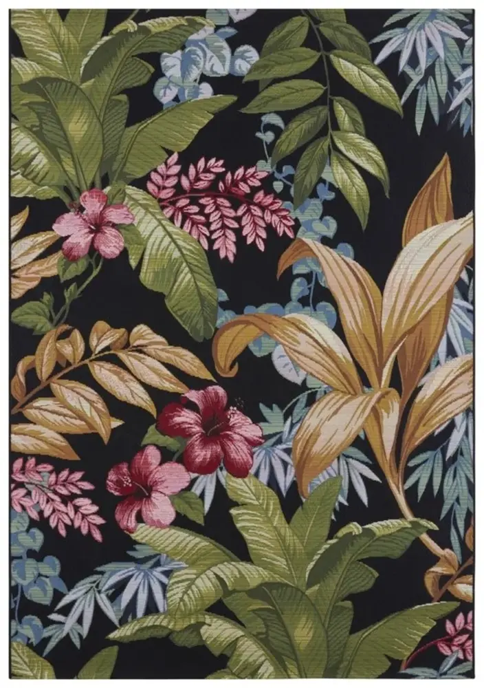 Flycarpets Binnen- En Buitenkleed - Tropical Flowers & Leaves Multicolor