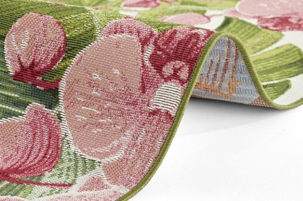 Flycarpets Binnen- En Buitenkleed - Tropical Groen/Roze