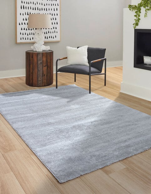 flycarpets Bolana vloerkleed - Effen Modern - Lichtgrijs / Zilver