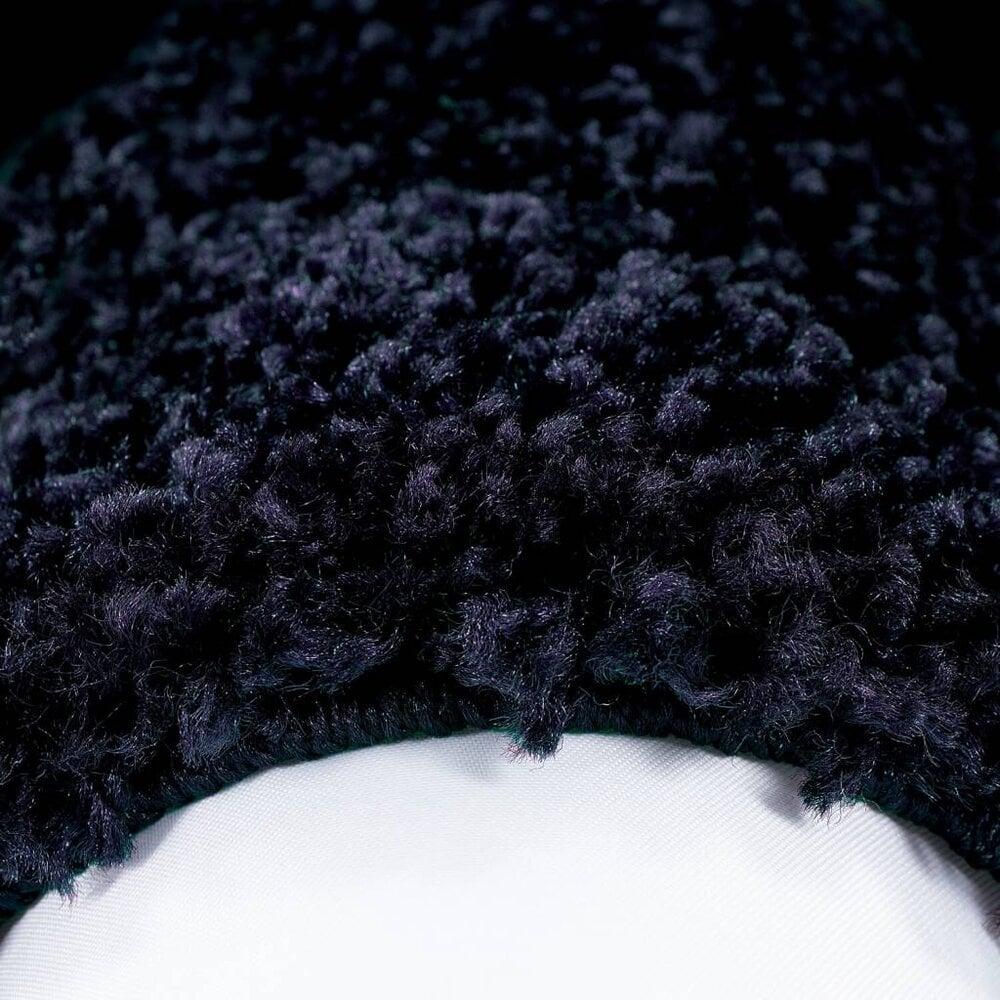 Flycarpets Candy Shaggy Lijstmotief Rond Shaggy Vloerkleed - Blauw