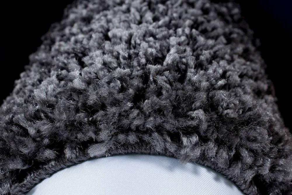 Flycarpets Candy Shaggy Lijstmotief Rond Shaggy Vloerkleed -grijs