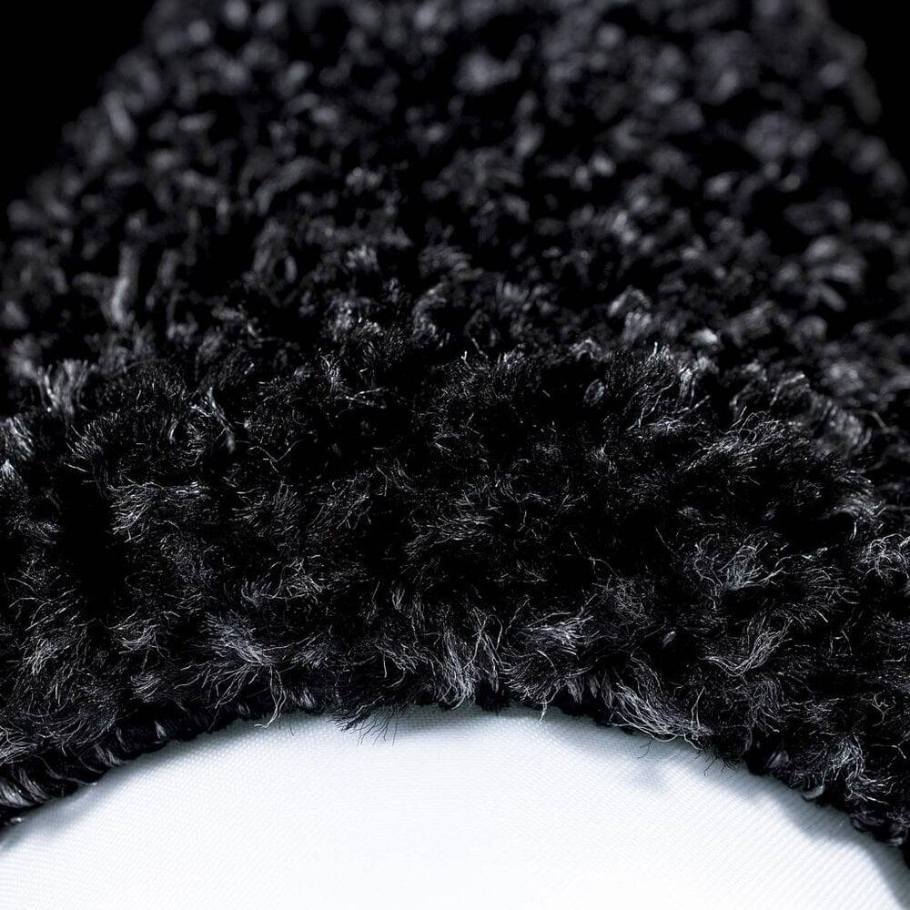 Flycarpets Candy Shaggy Lijstmotief Rond Vloerkleed - Antraciet