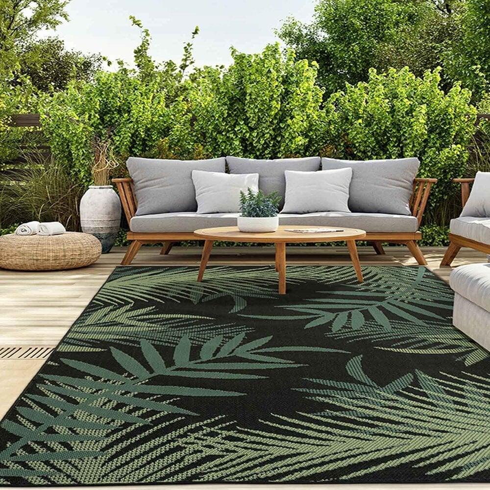 Flycarpets Capri Indoor En Outdoor Groen / Zwart Vloerkleed