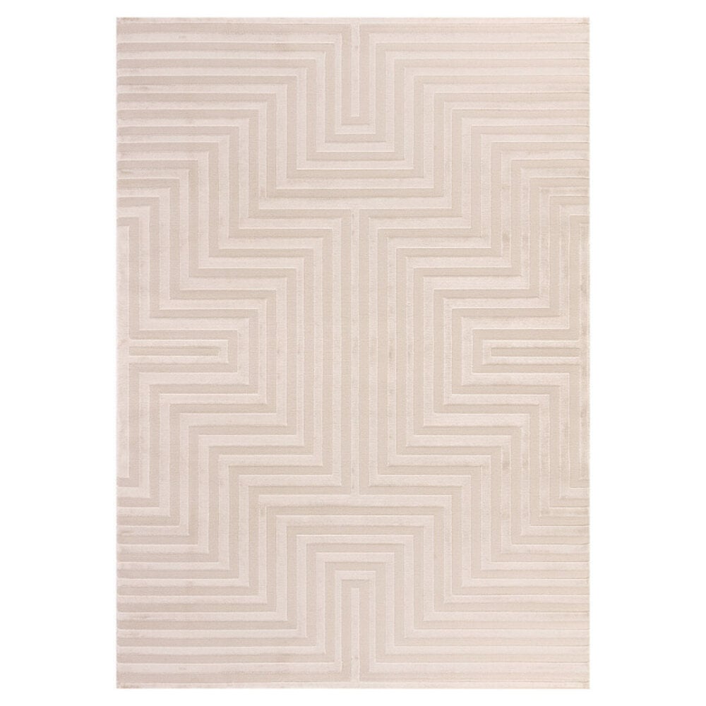 Flycarpets Cara Vloerkleed - Labyrinth Modern Japandi - Beige
