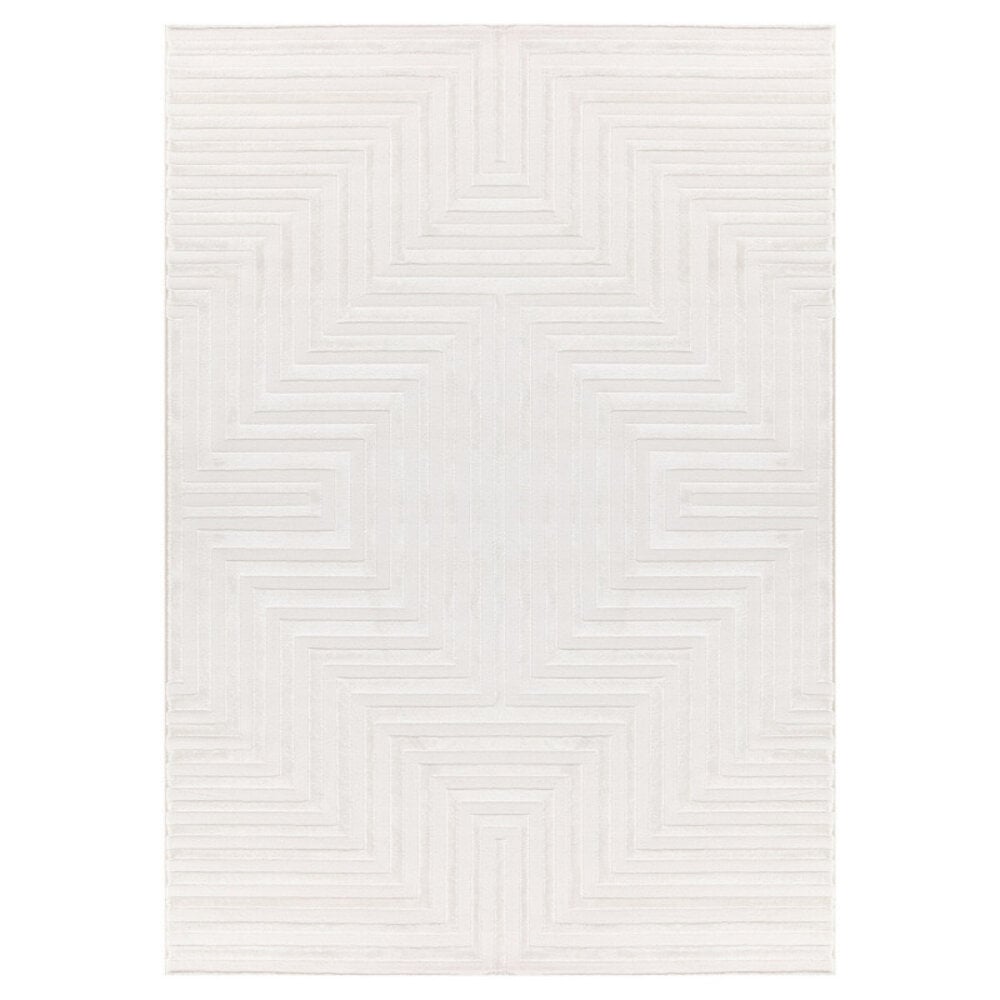 Flycarpets Cara Vloerkleed - Labyrinth Modern Japandi - Crème