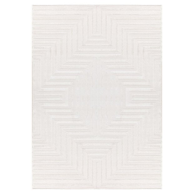 flycarpets Cara vloerkleed - Labyrinth Modern Japandi - Crème flycarpets Cara vloerkleed - Labyrinth Modern Japandi - Crème