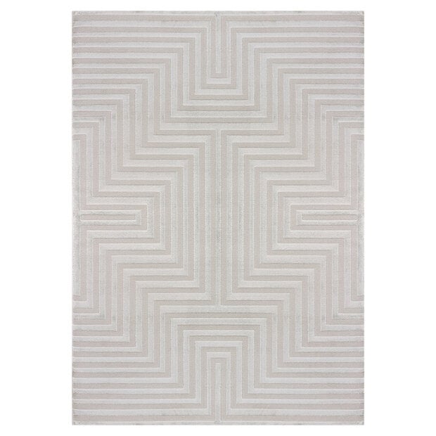 flycarpets Cara vloerkleed - Labyrinth Modern Japandi - Zilver