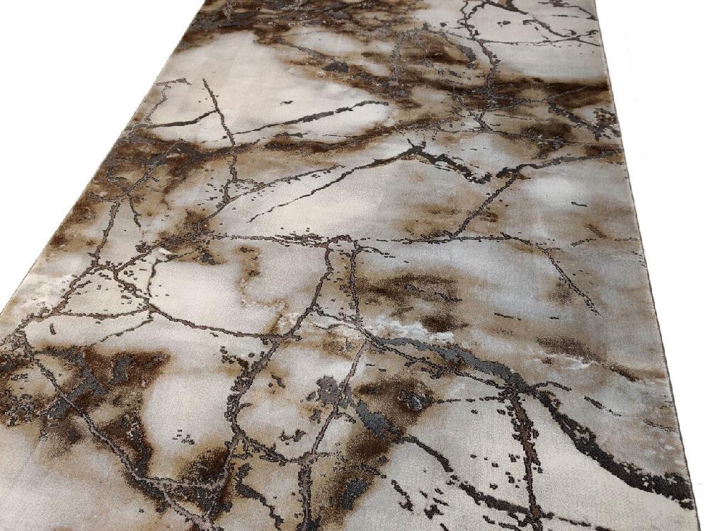 Flycarpets Carrara Modern Bruin Beige Grijs Vloerkleed - Marmer Design