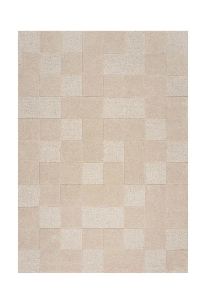 Flycarpets Checkerboard Naturel / Beige Vloerkleden - Tijdloze Elegantie Voor Jouw Interieur