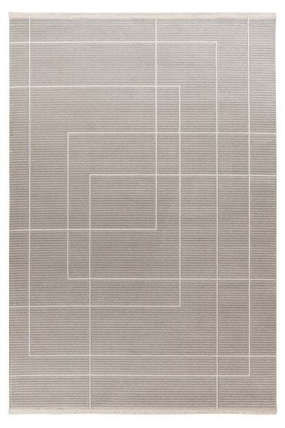 flycarpets Claire vloerkleed - Japandi Stijl Geblokt En Gestreept Modern - Grijs