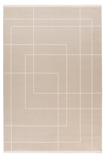 flycarpets Claire vloerkleed - Japandi Stijl Geblokt En Gestreept Modern - Beige